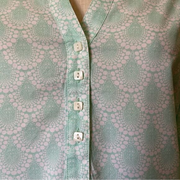 Peter Millar Sea Green printed button down shirt preowned size Medium - Picture 3 of 5